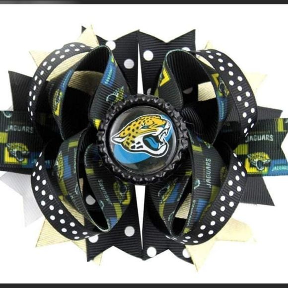 4.5 INCH NFL JACKSONVILLE JAGUARS HAIRBOW - Picture 1 of 2